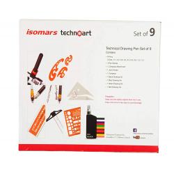 ISOMARS TECHNOART- TECHNICAL DRAWING PEN SET OF 9